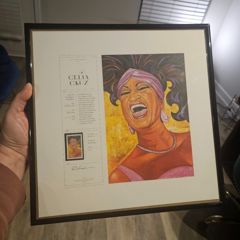 USPS Latin Music Legends Framed Collectible Celia Cruz Stamp